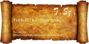 Turbéki Szorina névjegykártya